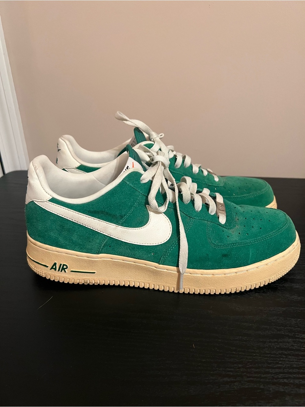 Nike Air Force 1 Low Pine Green Sail Suede Shoes Mens 12 488298-308 AF1 2013